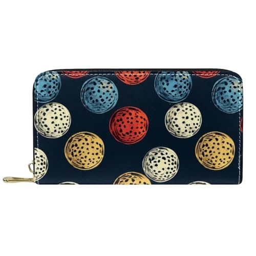 Damen-Geldbörse mit Reißverschluss und Handy-Clutch, buntes Golf-Muster, Reise-Geldbörse, Leder, Clutch, Kartenhalter, Organizer, Handgelenke, mehrfarbig, Einheitsgröße von Generisch