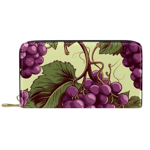 Damen-Geldbörse mit Reißverschluss und Handy-Clutch, frische Traubenspieße, Reise-Geldbörse, Leder, Clutch, Kartenhalter, Organizer, Handgelenke, mehrfarbig, Einheitsgröße von Generisch