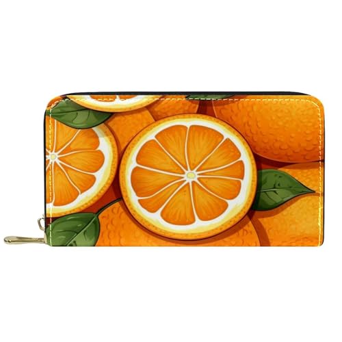 Damen-Geldbörse mit umlaufendem Reißverschluss und Handy-Clutch, echtes Orange, Reise-Geldbörse, Leder, Clutch, Kartenhalter, Organizer, Handgelenke, Geldbörsen, mehrfarbig, Einheitsgröße von Generisch