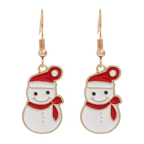 Damen Geschenke Weihnachten Weihnachten kreative Urlaub Party Ohrringe Schmuck Creolen Frauen Santa Schneemänner Krücke (K, One Size) von Generisch