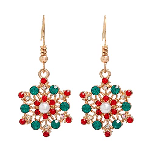 Damen Geschenke Weihnachten Weihnachten kreative Urlaub Party Ohrringe Schmuck Creolen Frauen Santa Schneemänner Krücke (N, One Size) von Generisch