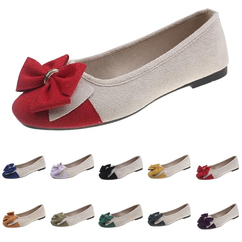 Damen Geschlossene Ballerinas Schleife Mokassin Weich Faux Wildleder Flach Spitze Pumps Runde Zehe Kleid Schuhe Komfort Slip On Klassische Sommerschuhe Bootsschuhe Walking Flats für Frauen Damen Geschlossene Ballerinas Schleife Mokassin Weich Faux Wildleder Flach Spitze Pumps Runde Zehe Kleid Schuhe Komfort Slip On Klassische Sommerschuhe Bootsschuhe Walking Flats für Frauen von Generisch