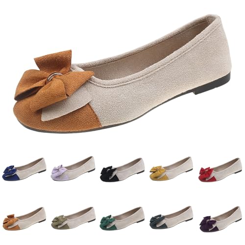Damen Geschlossene Ballerinas Schleife Mokassin Weich Faux Wildleder Flach Spitze Pumps Runde Zehe Kleid Schuhe Komfort Slip On Klassische Sommerschuhe Bootsschuhe Walking Flats für Frauen Damen Geschlossene Ballerinas Schleife Mokassin Weich Faux Wildleder Flach Spitze Pumps Runde Zehe Kleid Schuhe Komfort Slip On Klassische Sommerschuhe Bootsschuhe Walking Flats für Frauen von Generisch