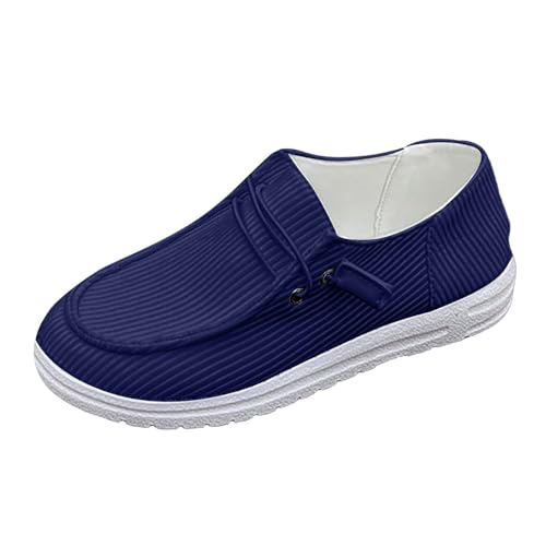 Damen Gewebte Flachschuhe Atmungsaktive Segeltuch Halbschuhe Bequeme Segelstiefel mit Fußgewölbeunterstützung Leicht Schlupfschuhe Orthopädische Schnürhalbschuhe Einfache Freizeitschuhe von Generisch