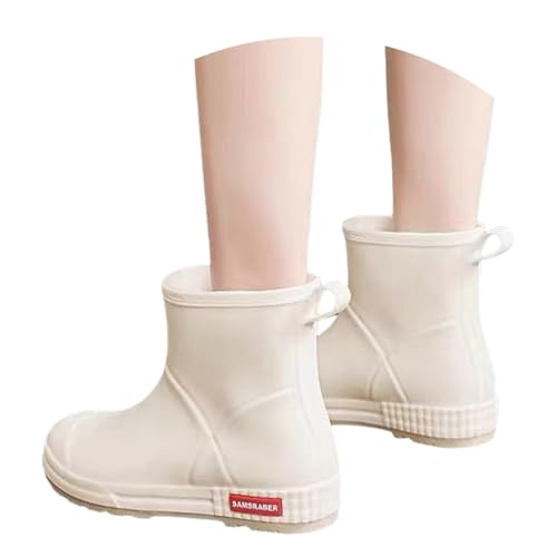 Damen Gummistiefel Halbhoch, Regenschuhe Damen Wasserdicht Regenstiefel Leichte Gummistiefeletten Ankle Chelsea Boots Stiefeletten Mit rutschfest Sohle Garten Stiefel Verschleißfest Outdoorschuhe von Generisch