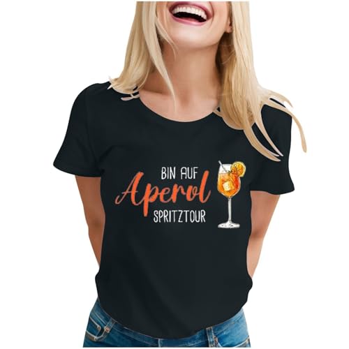 Damen Hallöchen Bierstempel Spritz Lustiges Freizeitshirt T-Shirt Karneval und Fasching mit Bierfest Druck Leicht Top Casual Bluse Stretch Sportshirt Stilvolle Fun-T-Shirt Oberteile von Generisch