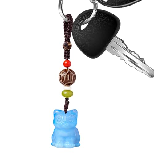 Damen-Halskette mit Anhänger – Glückskatze in Form eines Kristalls – schöner Stein-Anhänger für den täglichen Gebrauch, Ausflüge, Partys, Refer to description, Kristall, Unisex von Generisch