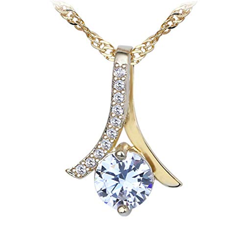 Damen-Halskette mit Fischgrätenmuster, glänzend, goldfarben, langlebig von Generisch