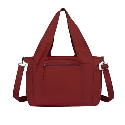 Damen-Handtasche, große Kapazität, lässige Umhängetasche, mehrere Taschen, Reißverschluss, geeignet für den täglichen Gebrauch, Arbeit, Pendeln, Reisen, Weinrot, Large（36*14*26cm/14.1*5.5*10.2in）Small von Generisch