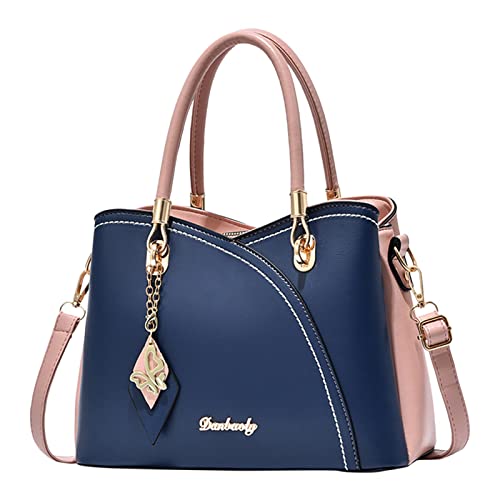 Damen-Handtasche, großes Fassungsvermögen, kariert, Kontrastfarbe, mittlere Schultertasche, Kuriertasche, Utility-Tragetasche für Damen, PK2, Einheitsgröße von Generisch