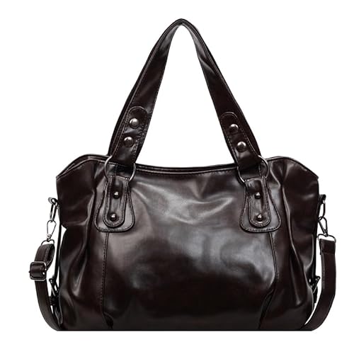 Damen Handtasche Hobo Henkeltasche Schultertasche Shopper aus PU-Leder Damen Boston Tasche Damentasche Umhängetasche Taschen Henkeltasche für Frauen Mutter Geschenk zu Weihnachten-Kaffee von Generisch