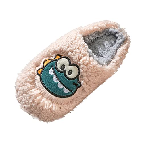 Damen-Hausschuhe, Herbst und Winter, modisch, bequem, warm, niedlich, Dinosaurier, einfarbig, Leopardenmuster, rose, 39.5 EU von Generisch