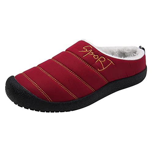 Damen Hausschuhe Bequeme Winter Hausschuhe für Frauen Gemütliche Innen-Slipper Baumwolle Pflegeleichte Sohle Stilvolle Pantoffeln für (D, 42) von Generisch