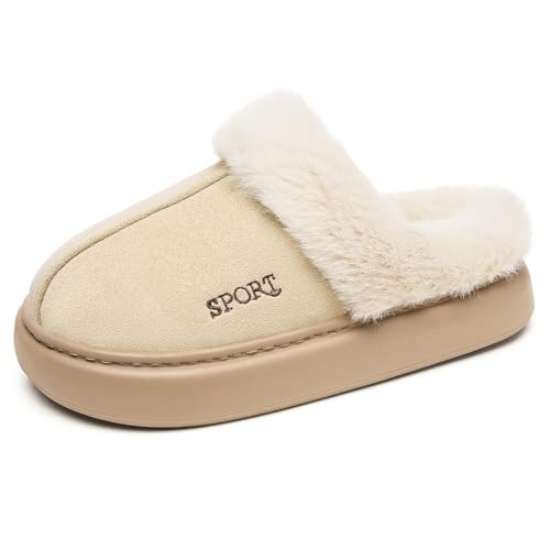 Damen Hausschuhe Winter Filz - Filzpantoffeln Damen Wolle Outdoorschuhe Draußen Baumwollpantoffeln Cotton Slippers Bettschuhe Warme Freizeitschuhe Hallenschuhe Mit Filz Hausschlappen Pantoletten von Generisch