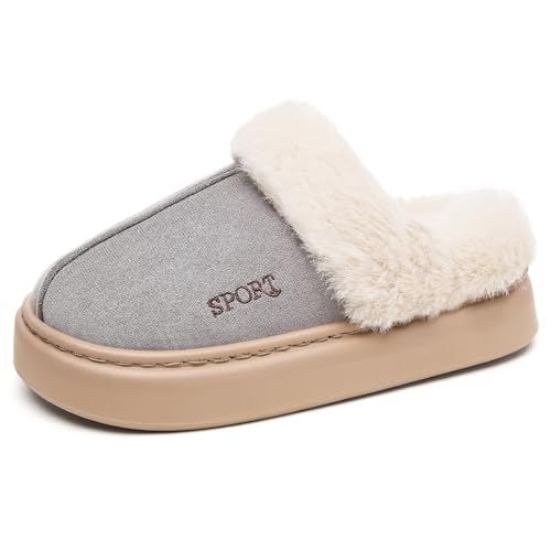 Damen Hausschuhe Winter Filz - Filzpantoffeln Damen Wolle Outdoorschuhe Draußen Baumwollpantoffeln Cotton Slippers Bettschuhe Warme Freizeitschuhe Hallenschuhe Mit Filz Hausschlappen Pantoletten von Generisch