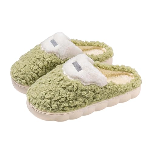 Damen Hausschuhe Winter Plüsch Warm Pantoffeln Foam Slipper rutschfest Flauschig Hausschuh Fleece Filzpantoffeln Weiche rutschfeste Hauspantoffeln Cartoon Teenager von Generisch