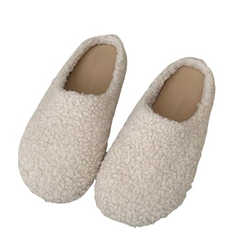 Damen Hausschuhe Winter Warme Gefüttert Schuhe Hausschuhe Flache Plüsch Pantoffeln rutschfeste Slipper drinnen und draußen von Generisch
