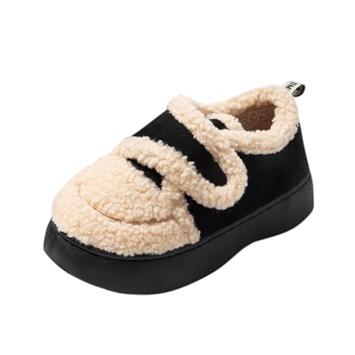 Damen Hausschuhe für Winter warme Bequeme Slipper Baumwolle ideal für den Innenbereich rutschfest langlebig Perfekter Komfort für zu Hause (Black, 41) von Generisch
