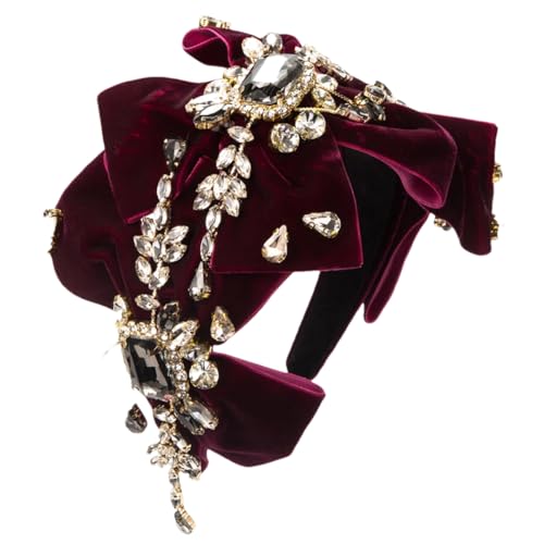 Damen Heavy Industry Schmetterling Knoten Stirnband Diamant Set Fleece Haarschmuck Elegant Haarband Hoop von Generisch