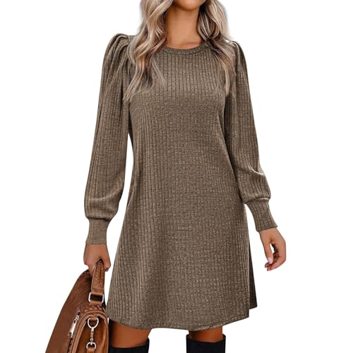 Damen Herbstkleid A Linie Elegant Strickkleid Damen Langarm Einfarbig Kleid Winter Geripptes mit Taschen Pulloverkleid Damen Frühling Strickkleider Frauen Leicht Kleider Freizeit Locker Damen Herbstkleid A Linie Elegant Strickkleid Damen Langarm Einfarbig Kleid Winter Geripptes mit Taschen Pulloverkleid Damen Frühling Strickkleider Frauen Leicht Kleider Freizeit Locker von Generisch