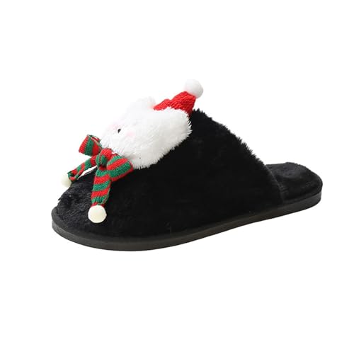 Damen Herren Cartoon Weihnachten Hausschuhe - Bequeme Hüttenschuhe Damen Und Herren Warme Pantoletten Schlappen Niedliche Hauspantoffeln Hausschlappen Rutschfest Plüschhausschuhe Bodenschuhe von Generisch