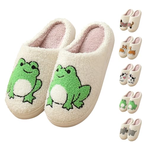 Damen Herren Hausschuhe Flauschig Plüsch Tiere Pantoffeln Niedliche Cartoon Hauspantoffeln Kuschelige Warme Schuhe Indoor Mädchen Frauen Trendiger Slipper drinnen und draußen Liebespantoffeln von Generisch
