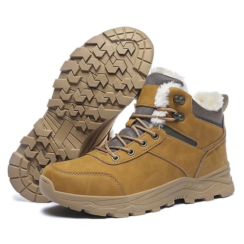 Damen Herren Wanderschuhe Warm GefüTterte Winterstiefel Herbst Und Winter Wasserdichte Trekking-Wanderschuhe FüR Outdoor Wandern Outdoorschuhe Slip On Schuhe Winter Schneestiefel Rutschfeste von Generisch