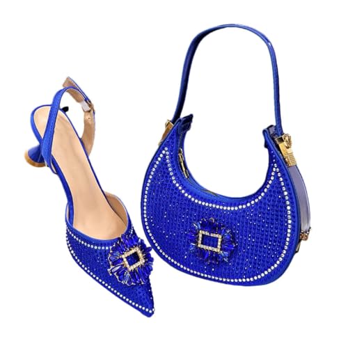 Damen High Heel Schuhe und Schultertaschen-Set Hochzeit Party Passendes Zubehör, 4, 40 EU von Generisch