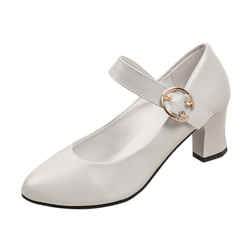 Generisch Damen High Heels Chunky Blockabsatz Schuhe Sandalen Sandaletten Trachten Pumps für Dirndl Stiletto Absatz Trachtenschuhe Bequem Klassische Anzugschuhe von Generisch