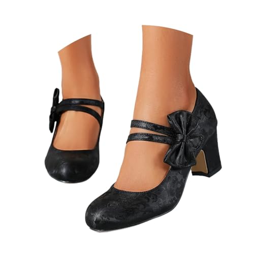 Damen High Heels Pumps Blockabsatz Kreuzriemen Sandaletten Elegant Und Bequem Damenschuhe Offene Zehe Sandalen Bequeme Tanzschuhe von Generisch