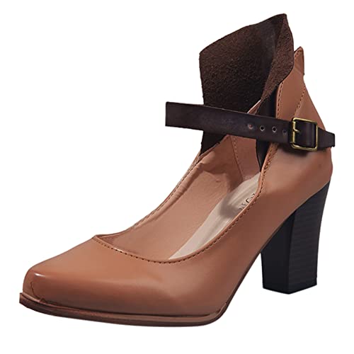 Damen High Heels Schuhe Größe 7 Schuhe Riemen Single Solid Frauen Schuh Spitz Freizeit Damen Pumps Geschlossene Zehen Absätze Größe 39, braun, 39 EU Damen High Heels Schuhe Größe 7 Schuhe Riemen Single Solid Frauen Schuh Spitz Freizeit Damen Pumps Geschlossene Zehen Absätze Größe 39, braun, 39 EU von Generisch