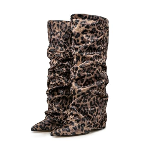 Damen High Heels Stiefel mit Blockabsatz Spitze Langschaftstiefel Stretch Boots Herbst Winter Bequeme Stiefel Winterstiefel Absatz Hohe Schuhe Schlupfstiefel Casual Kniehohe Boots Damen High Heels Stiefel mit Blockabsatz Spitze Langschaftstiefel Stretch Boots Herbst Winter Bequeme Stiefel Winterstiefel Absatz Hohe Schuhe Schlupfstiefel Casual Kniehohe Boots von Generisch