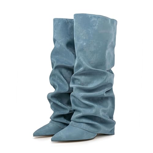 Damen High Heels Stiefel mit Blockabsatz Spitze Langschaftstiefel Stretch Boots Herbst Winter Bequeme Stiefel Winterstiefel Absatz Hohe Schuhe Schlupfstiefel Casual Kniehohe Boots Damen High Heels Stiefel mit Blockabsatz Spitze Langschaftstiefel Stretch Boots Herbst Winter Bequeme Stiefel Winterstiefel Absatz Hohe Schuhe Schlupfstiefel Casual Kniehohe Boots von Generisch