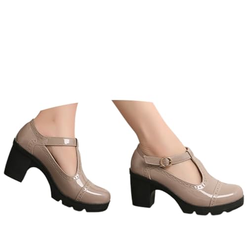 Damen High Heels mit Zehenpartie Elegante Schuhe für den Alltag modische Sandalen für Freizeit Date Night Reisen (Khaki, 43) von Generisch