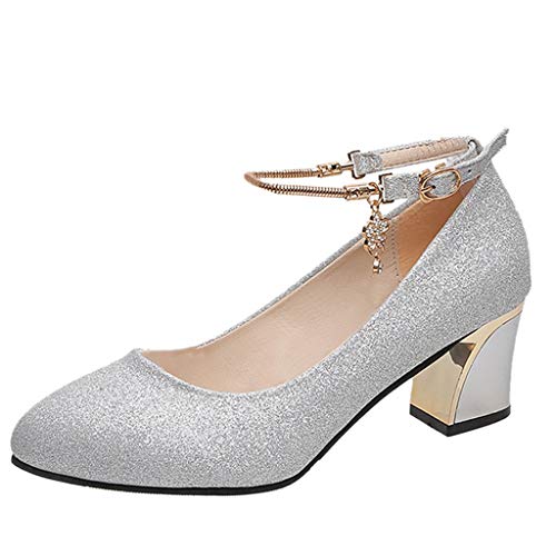 Damen Hochzeitsschuhe Pumps Blockabsatz Sandalen Sandaletten Elegant Und Bequem Damenschuhe Spitzer Spitze Partei Abschlussball Pumpe Perfekt für Hochzeiten Partys von Generisch