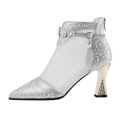 Damen Hochzeitsschuhe Pumps Blockabsatz mit Riemen Büro- Abendschuhe Slingback Schuhe für Breite Füße Perfekt Hochzeiten und Partys von Generisch