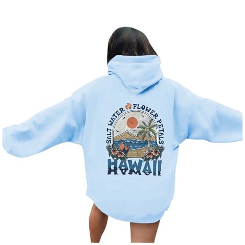 Damen Hoodie Farbblock Kapuzenpullover Casual Pullover Sweatshirt Gestreifte Langarmshirt Kordelzug Pulli Damen Oversize Pullover Damen Winter Strick Elegante Oberteile Damen Winter von Generisch