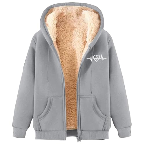 Damen Hoodie Fleecejacke Kapuzenjacke Winterjacke Sweatjacke Warme Plüschjacke Pullover Mantel Winter Kapuzenpullover Mit Reißverschluss Outdoorjacke Jacke Wollmantel Plüschjacke Softshellmantel von Generisch