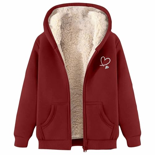 Damen Hoodie Fleecejacke Kapuzenjacke Winterjacke Sweatjacke Warme Plüschjacke Pullover Mantel Winter Kapuzenpullover Mit Reißverschluss Outdoorjacke Jacke Wollmantel Plüschjacke Softshellmantel von Generisch