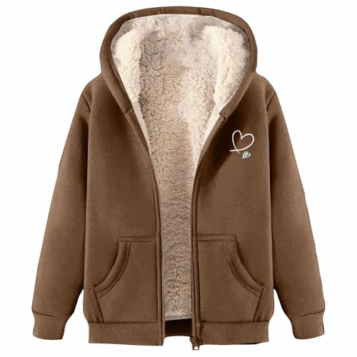Damen Hoodie Fleecejacke Kapuzenjacke Winterjacke Sweatjacke Warme Plüschjacke Pullover Mantel Winter Kapuzenpullover Mit Reißverschluss Outdoorjacke Jacke Wollmantel Plüschjacke Softshellmantel von Generisch