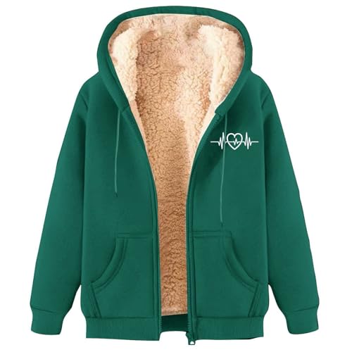 Damen Hoodie Fleecejacke Kapuzenjacke Winterjacke Sweatjacke Warme Plüschjacke Pullover Mantel Winter Kapuzenpullover Mit Reißverschluss Outdoorjacke Jacke Wollmantel Plüschjacke Softshellmantel von Generisch