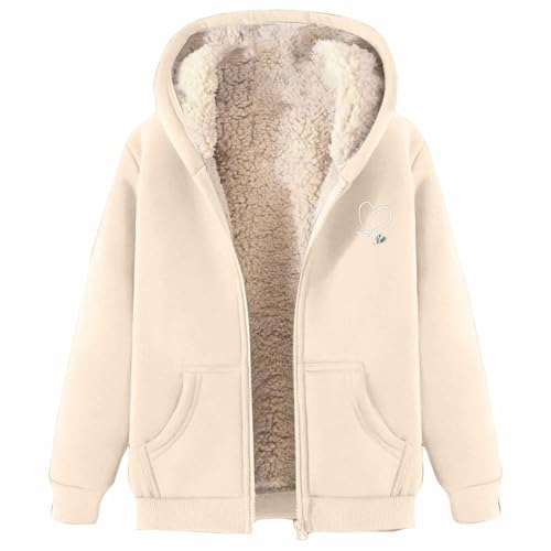 Damen Hoodie Fleecejacke Kapuzenjacke Winterjacke Sweatjacke Warme Plüschjacke Pullover Mantel Winter Kapuzenpullover Mit Reißverschluss Outdoorjacke Jacke Wollmantel Plüschjacke Softshellmantel von Generisch