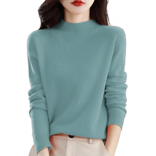 Damen Hoodie Strickpullover Gerippter Rollkragenpullover Feinstrick Elegant Langarm Strickpulli Stretch Warmer Winter Rolli Basic Einfarbige Pullover Sweatshirt Passform Kuschel Tops von Generisch