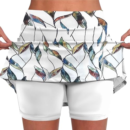 Damen Hosen Sommer Solide Damen Hosenrock Basic Tennisröcke Shorts Damen Sommer 2024 New Damen Rock Mit Innenshorts Running Minirock Damen Sommer Tennisrock Mit Leggings Mehrfarbig M von Generisch