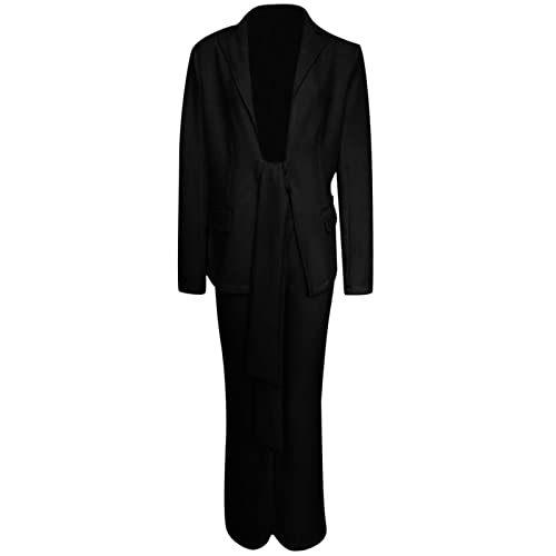 Damen Hosenanzüge 2 teilig Anzug Festlicher Suit Streetwear Zweiteiler Abendrobe Outfits Langarm Anzugjacke und Anzughosen Büro Slimfit Formal Blazer Set Elegant Hochzeit Business Hosenanzug von Generisch