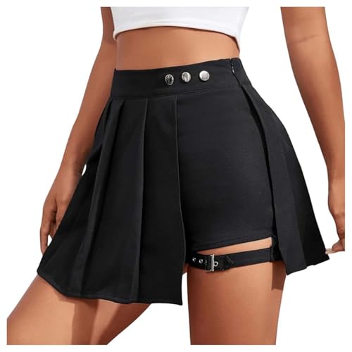 Damen Hosenrock Kurze Hose Minirock Asymmetrisch Röcke Mit Schnalle Gothic Faltenrock Rave Outfit Festival Outfit Cargo Hosenrock Damen Hosenrock Kurze Hose Minirock Asymmetrisch Röcke Mit Schnalle Gothic Faltenrock Rave Outfit Festival Outfit Cargo Hosenrock von Generisch