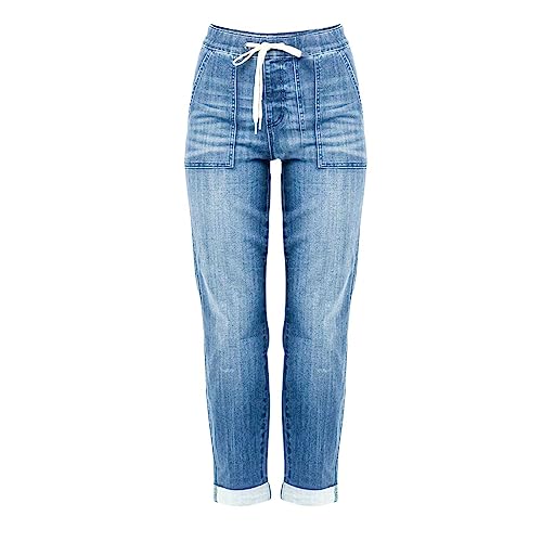 Damen Jeans Stretch Mit Gummibund Gerade Geschnitten Jeanshose Bequeme Sommer Damenjeans Kordelzug Elastische Taille Denim Trousers Vielseitige Straight Leg Stretchjeans Normal geschnitten Damen Jeans Stretch Mit Gummibund Gerade Geschnitten Jeanshose Bequeme Sommer Damenjeans Kordelzug Elastische Taille Denim Trousers Vielseitige Straight Leg Stretchjeans Normal geschnitten von Generisch