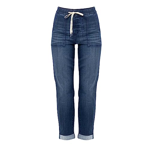 Damen Jeans Stretch Mit Gummibund Gerade Geschnitten Jeanshose Bequeme Sommer Damenjeans Kordelzug Elastische Taille Denim Trousers Vielseitige Straight Leg Stretchjeans Normal geschnitten Damen Jeans Stretch Mit Gummibund Gerade Geschnitten Jeanshose Bequeme Sommer Damenjeans Kordelzug Elastische Taille Denim Trousers Vielseitige Straight Leg Stretchjeans Normal geschnitten von Generisch