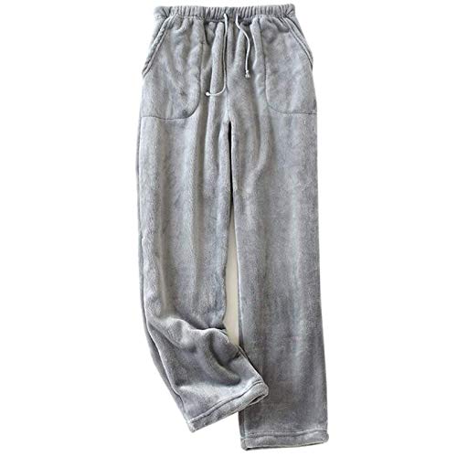 Damen Jogginghose mit Fleece gefüttert – Weites Bein Hose für Frauen Hohe Taille Loungehose Weich Dehnbar Pyjamahose Sweatpants mit Taschen Flauschige Winterhose Samt Thermohose, dunkelgrau, L von Generisch