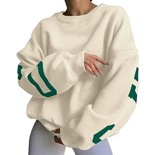 Damen Kapuzenpullover Oversize Winter Sweatshirt Kapuzenpulli Langarm Hoodie Sport Winterjacke Pulli Lang Damen Sweater Damen Gestreift Damen Oberteile Langarm Grün von Generisch